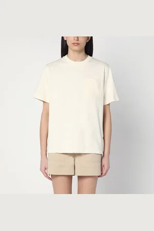 Moncler T-shirt color crema in cotone