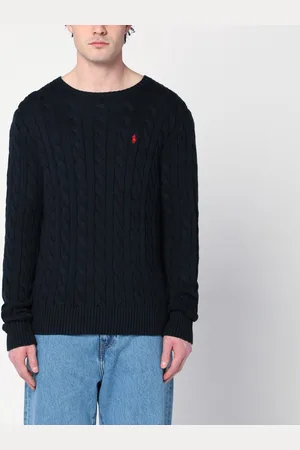 Ralph Lauren Maglia girocollo a trecce blu navy