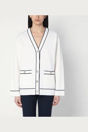 Gucci Cardigan bianco/blu in lana