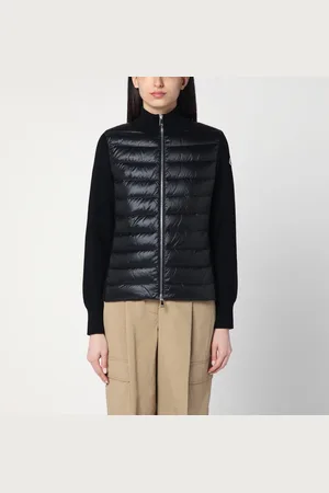 Moncler Cardigan con zip imbottito nero