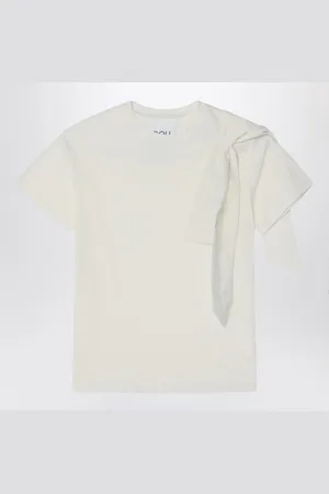 DOUUOD T-shirt avorio con fiocco