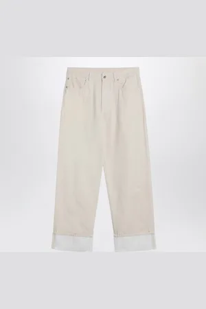 Bottega Veneta Jeans color meringa con risvolto