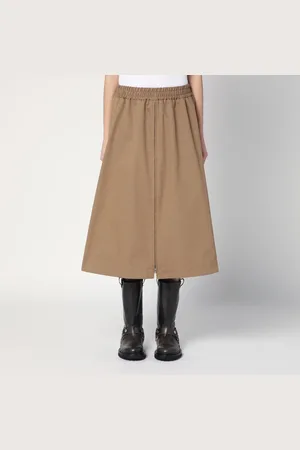 Golden Goose Gonna svasata con zip marrone chiara