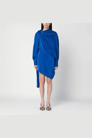 Salvatore Ferragamo Mini abito asimmetrico blu elettrico