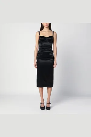 Dolce & Gabbana Abito drappeggiato nero con dettaglio reggiseno