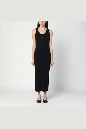 Maison Kitsuné Abito nero a costine con logo