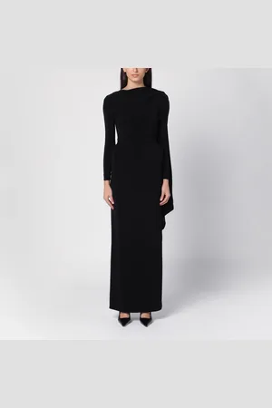 Balenciaga Abito a mantella nero in crêpe stretch