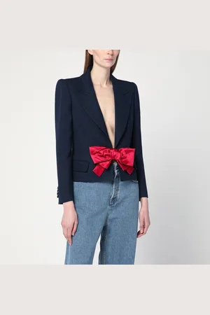 VALENTINO Giacca blu in viscosa con fiocco