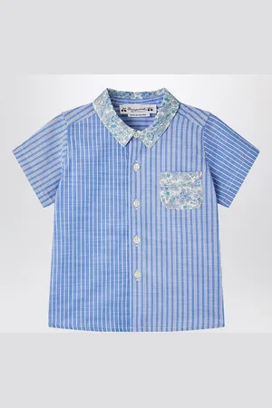 BONPOINT Camicia patchwork Fredy azzurra