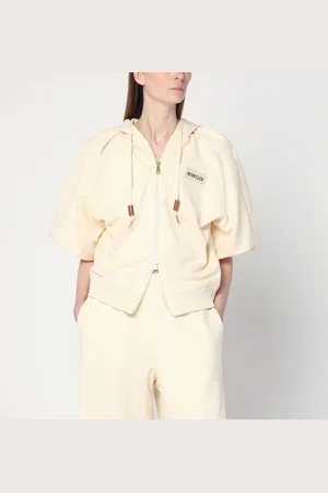Moncler Felpa con zip color crema