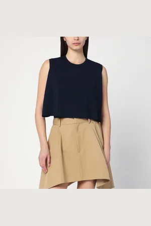 Loewe Maglia smanicata blu scura in lana