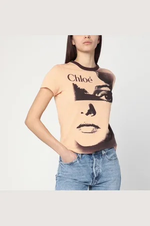 Chloé T-shirt Tender Orange con stampa logo