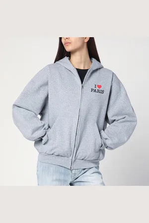Balenciaga Felpa con zip grigia I Love Paris