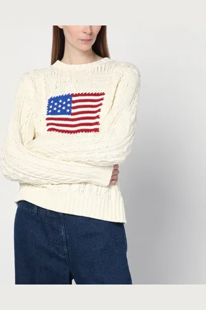 Ralph Lauren Maglione color crema con bandiera
