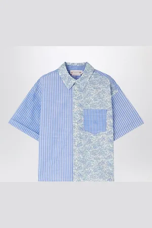 BONPOINT Camicia patchwork Elyas azzurra