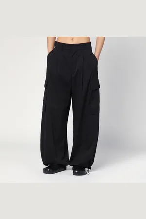 Loewe Pantalone cargo ampio nero in misto seta