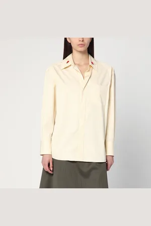 Bottega Veneta Camicia panna in cotone e seta