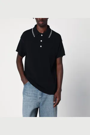 Namacheko Polo blu nera in misto lana