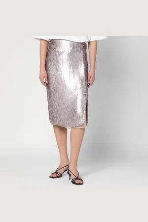 Rohe Gonna a tubino con paillettes argento