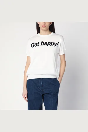 Moschino Maglia Get Happy bianca in cotone