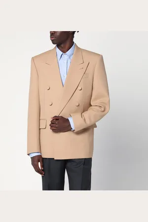 VALENTINO Giacca doppiopetto color cammello chiaro in lana