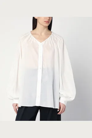 Thelatest Camicia ampia bianca semitrasparente