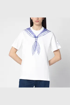 Moschino T-shirt bianca effetto Trompe L