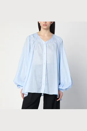 Thelatest Camicia ampia azzurra semitrasparente