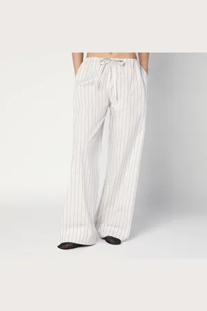 The Row Pantaloni Hypnosta bianchi a righe