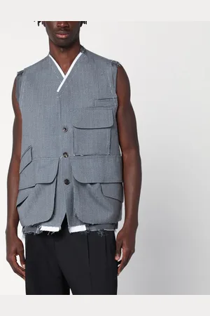 Maison Margiela Gilet Work in Progress grigio in lana