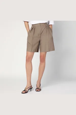 Rohe Bermuda color kaki in misto lino