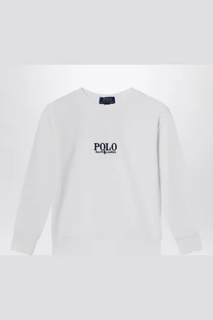 Ralph Lauren Felpa bianca in cotone con logo