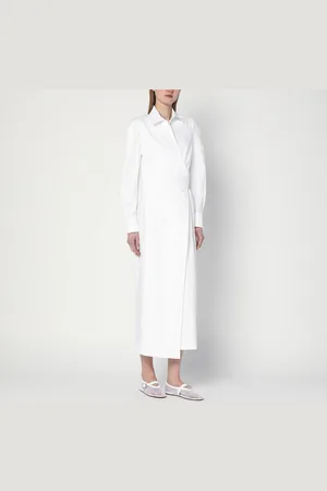Max Mara Abito chemisier bianco in twill di cotone
