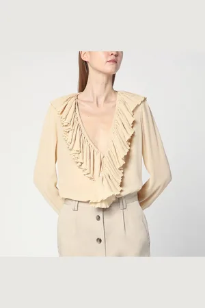 Saint Laurent Blusa a balze in seta