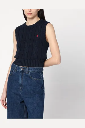 Ralph Lauren Gilet blu navy a trecce