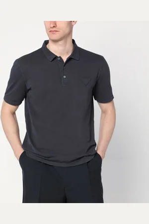 Prada Polo grigia scura in cotone