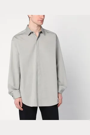 FEAR OF GOD Camicia grigia tortora mélange in cotone