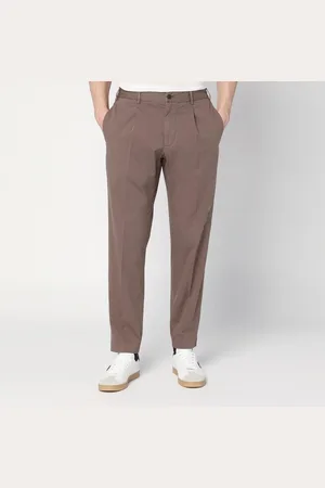 Biagio Santaniello Pantaloni color tortora in cotone