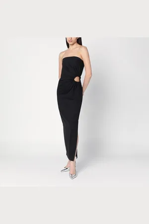 Max Mara Abito bustier nero in misto lana