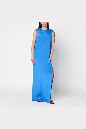 Max Mara Abito fluido azzurro in seta