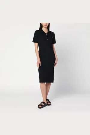 Moncler Abito polo nero con logo