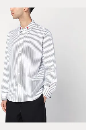 Bottega Veneta Camicia bianca a righe nere in cotone