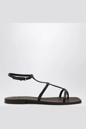 Brunello Cucinelli Sandali neri con Precious Strap