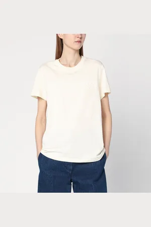 Moncler T-shirt avorio in cotone con logo