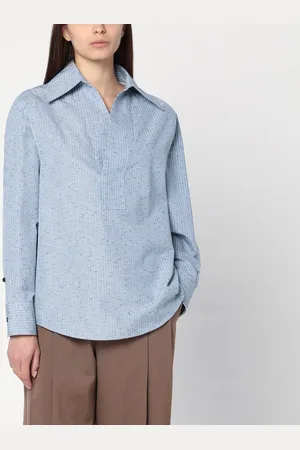 Bottega Veneta Camicia a righe in cotone e lino