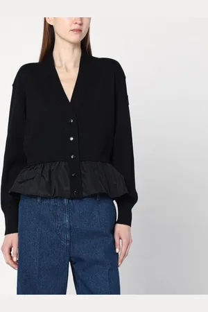 Moncler Cardigan nero in misto cashmere