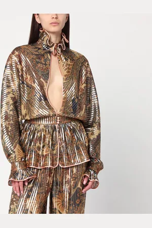 VALENTINO Camicia ampia plissettata in misto seta