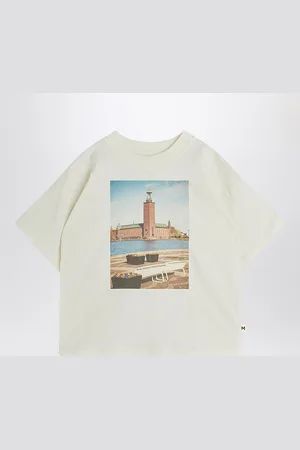 Mini Rodini T-shirt bianca con stampa municipio