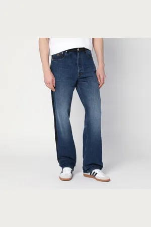WALES BONNER Jeans blu indaco effetto slavato