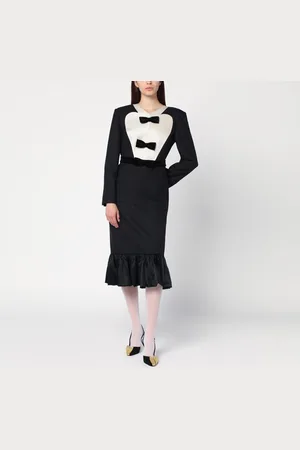 VALENTINO Abito midi nero con fiocchi in lana